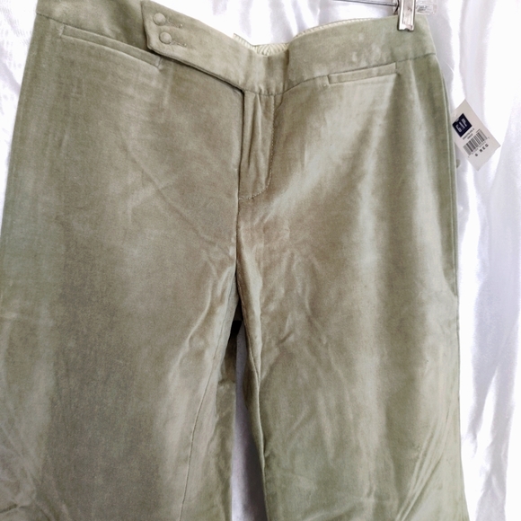 Gap stretch lime mdrn fit flare faux velvet pant 6 - Picture 3 of 10
